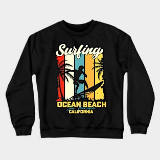 Surfing | Ocean Beach, San Francisco, California Crewneck Sweatshirt